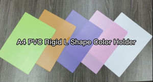 [10Pcs/Unit] A4 Rigid PVC L Shape Holder Stationery with Special Colour | work office supplies A4 Paper | Rigid PVC with Matte transparent PVC | Limited | Recyclable Eco Green | Waterproof and Visible