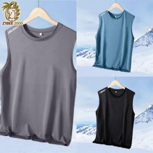 Z1BEE【M-5XL】Mens Quick Dry Mesh Vest Sleeveless Gym Sports Top Thin Fitness T-Shirt Solid Color Basic Sando Black White Grey Blue