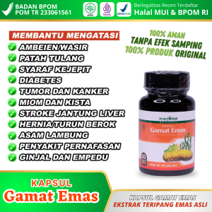 Kapsul Gamat Emas 100% Original Obat Multi Khasiat Ekstrak Teripang Emas Tanpa Efek Samping Sudah BPOM dan Halal MUI Isi 50 Kapsul