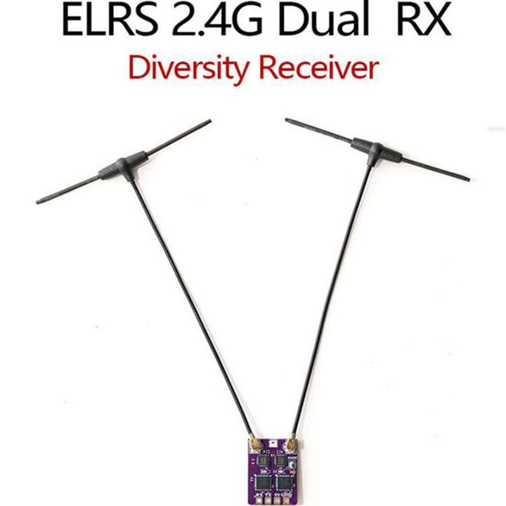 BETAFPV SuperD ELRS Récepteur de diversité avec double chaîne de récepteur, 2 antennes TXCO Tech Support CRSF Protocole pour drone FPV Fixed-Wing Aircraft Longue portée Flying Aerial Photography FPV