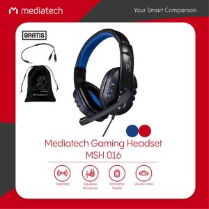Mediatech Gaming Headset  Headphone Zeus MSH 016 - Headset Gaming Mediatech splitter + pouch - 56019