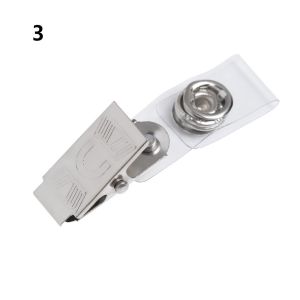FUTUI Reusable Stainless Steel Anti-lost Lanyard Clips Binder Stationary Reel Key Name Tag Lanyard Clips