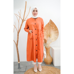 Fashion muslim wanita lebaran Midi dress Putri lengan panjang terbaru