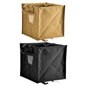 Trash Storage Basket with Rope Storage for Outdoor Camping Trash Organizers with Handle Large Capacity Folding Trash Can