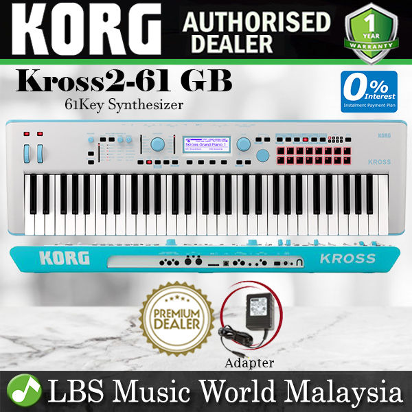 Korg Kross 2 EX 61 Key GB Gray Blue Music Workstation Portable