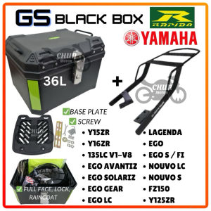 YAMAHA GS BLACK BOX 36L + MONORACK 1SET MOTORCYCLE Yamaha Y15 Y16 135LC Lagenda Ego Avantiz Ego Gear Nouvo LC Ego LC