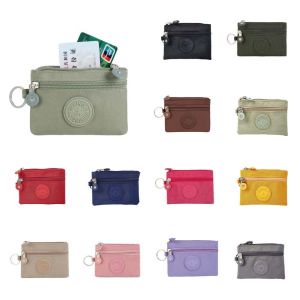 COLOO Letter Short Zipper Coin Purse Short Nylon Simple Money Bag Creative Waterproof Double Layer Wallet Female/Male