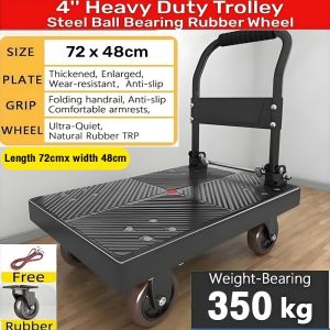 Foldable Trolley Heavy Duty Trolley Cart Portable Shopping Cart Folding Platform Trolley With Wheel Max Load 550KG
