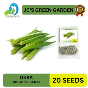 VALUE PACK - OKRA SEEDS (20 SEEDS) SMOOTH GREEN F1/HIGH YIELDING/EASY TO PLANT/HYBRID
