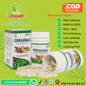 USWAHMAG - Obat Herbal Sakit Maag Akut Kronis Atasi GERD Tukak Luka Lambung Sakit Perut Perih Nyeri Mual Halal Original Asli - Herbal Uswah