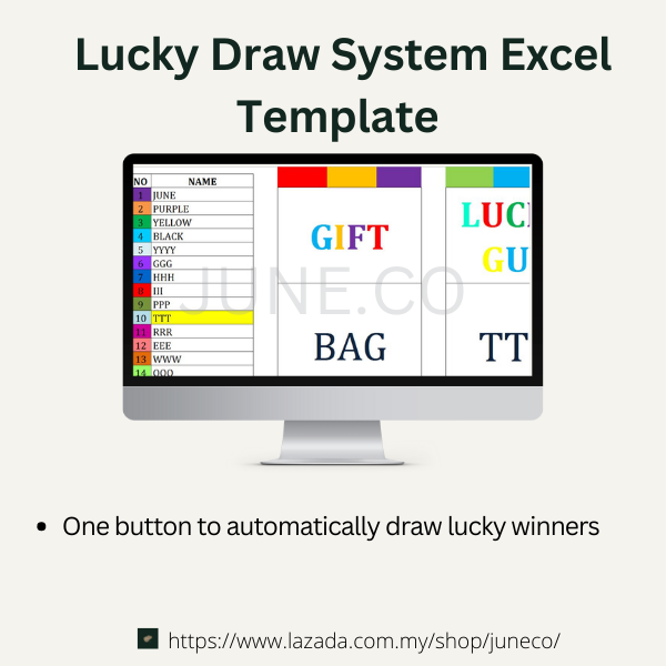 LUCKY DRAW SYSTEM EXCEL TEMPLATE EXCEL SISTEM CABUTAN BERTUAH