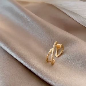 Cincin Silang💍Cross Nail Ring Trendy Elegant Fashion Jewelry Adjustable Open Ring Women Accessories