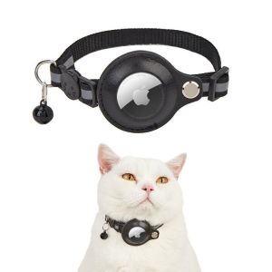 AirTag Case Cats Collar for Apple AirTag Holder Adjustable Protective Kitten Puppy Collar With Bell Reflective Pet Collars Anti-lost