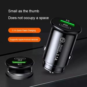 Aigoo Qc3.1 Car Charger Fast Charging White Black Mini Shape Phone Charge