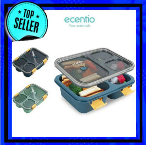 Kotak Makan Ecentio 3 Grid Gratis Sendok Garpu Makan - Kotak Makan Anak Lunch Box Ecentio 3 Grid