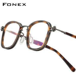 FONEX Alloy Glasses Frame Men Brand Design Retro Vintage Round Eyeglasses Women Full-Rim Japanese High-Quality Ultralight Custom Optical Eyewear 1024
