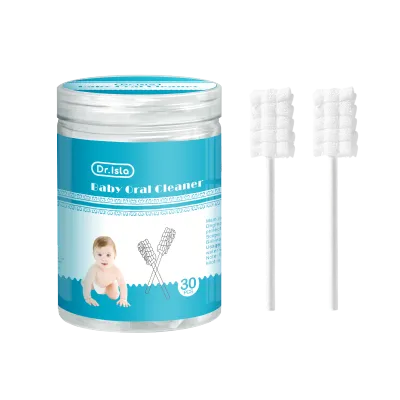 Dr.Isla Medical Cotton Swab Gauze for Baby 30PCS Oral Tongue Cleaner Disposable Infant Toothbrush Newborn Toothbrush Baby Oral Cleaning Swab QJ02