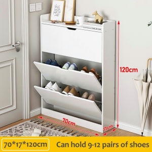 HLตู้รองเท้า ชั้นวางรองเท้า แบบพับลง อพาร์ตเมนต์ขนาดเล็ก 90x17x120CM โถงทางเข้าบ้าน ความจุขนาดใหญ่ แข็งแรงทนทาน