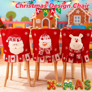 Christmas Chair Cover Santa Claus Hat Restaurant Dining Chair Cover for Xmas Home Chair Decor