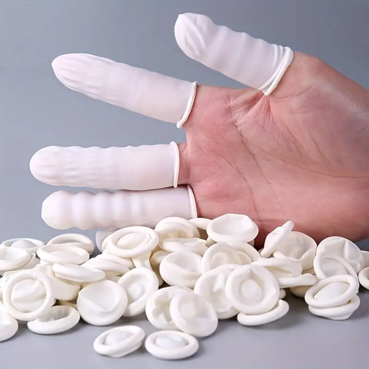 Latex Finger Cots, Disposable Medium Fingertips Protector, Finger