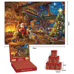 New Christmas Countdown Calendar Blind Puzzle Gift Surprise Gift Calendar 1008 Jigsaw Puzzle