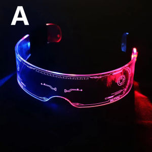 Hot Sell LED Visor Glasses 7 Colors Futuristic Glasses Light up Honeycomb Luminous Glasses for Adults
