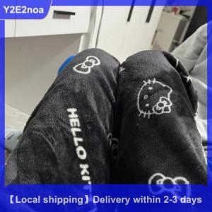 【Local shipping】 Hello Kitty Pajamas Pants Kawaii Anime Autumn Winter Warm Home Clothes Multi-Style Flannel Casual Trousers Girl Gift