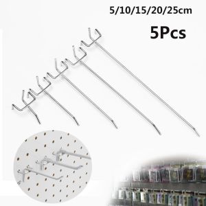 LETIGO 5Pcs Mesh Metal Perforated Panel Hang Fits Storage Racks Display Hooks Retail Shop Peg Goods Shelf