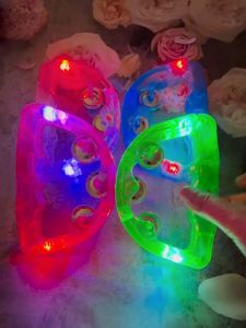 Tamborin LED Efek Cahaya Alat Musik Dengan Lampu 7 Warna Kecrekan Musik LED