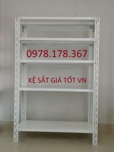 Kệ V lỗ đa năng màu Trắng - Dài 1m x Rộng 30 x Cao 1.5m x 5 mâm