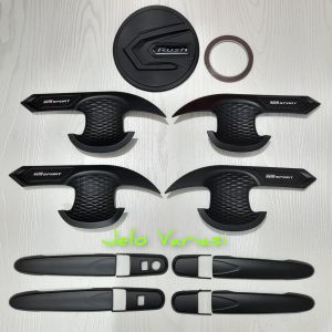 Paket Variasi Outer Pintu Handle Tank Cover Mobil Rush 18 Gr Hitam Doff