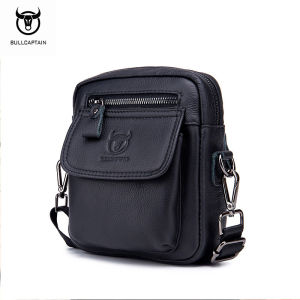 BULLCAPTAIN Mens Business Shoulder Bag Leather Casual Crossbody Bag