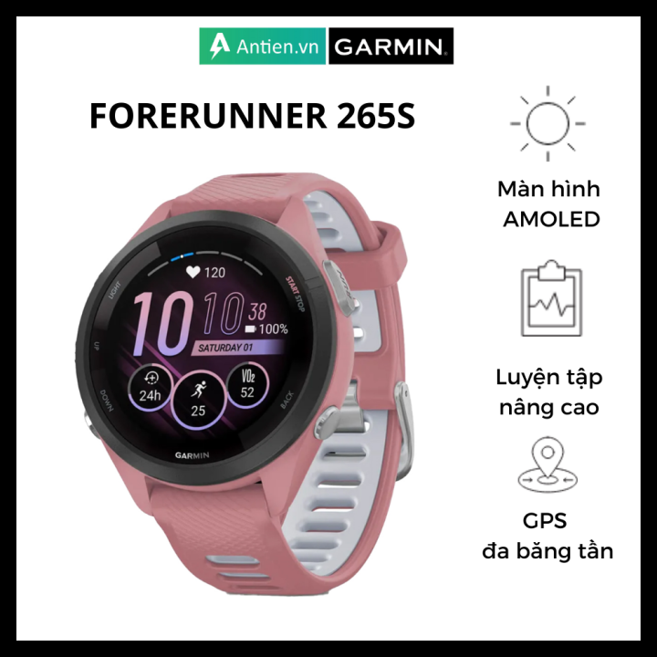 Đồng hồ thể thao thông minh Garmin Forerunner 265S - Hàng chính hãng