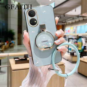 GFAITH New Casing OPPO A98 5G Reno 9 Reno 9 Pro Reno 9 Pro+ Fashion with Quicksand Perfume Bracket + Hand Ring Bling Plating Phone Case