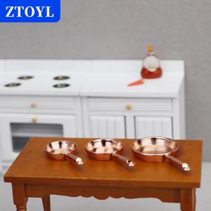[COD]🔥🔥🔥ZTOYL 1Set 1:12 Dollhouse Miniature Frying Pan Casserole Metal Cookware Kitchen Model Decor Toy Doll House Accessories