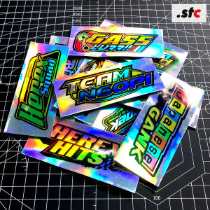( isi 10 )  Sticker Motor Variasi Herex Racing Hologram Termurah Stiker Motor Herex Honda CB GL Tiger Mega Pro Laminasi Glosy Anti Air