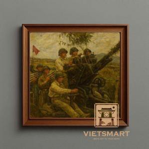 Tranh Nghệ thuật "Bộ Đội Pháo Phòng Không" VIETSMART ART - Acrylic 40 x 40cm