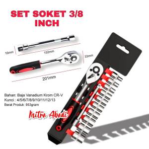 Socket Wrench SET - Ratchet Kunci Pas 12 pcs
