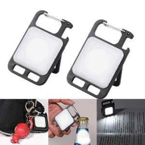 Portable Multifunction Keychain Light USB Rechargeable Mini Repair Light Work Lamp Outdoor Emergency Light White/Red/Blue 3Color Light