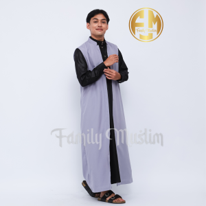 family muslim-outer jubah pria dewasa luaran jubah tangan pendek elegant
