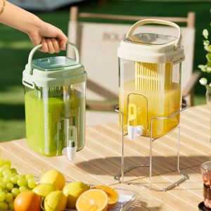 ZYJC With Filter and Faucet Beverage Dispenser Foldable Handle ABS Beverage Pitcher Water Bottle Transparent Water Kettle Refrigerator