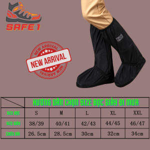 Ủng bọc giày đi mưa cao cấp chất liệu PVC tái sử dụng nhiều lần. Bao giày đi mưa cao cổ dày dặn có khóa