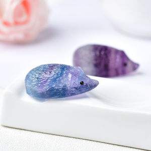 Rock Crystal Colorful Fluorite Hedgehog Crystal Crafts Home Decoration Decorative Accessories