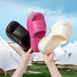 [Free Shipping] Extra-Thick-Soled Slippers For Women Designed For Outdoor Wear In Summer With A Height-Enhancing Effect 2026 New Style Fashionable Platform Sandals With Non-Slip Soles