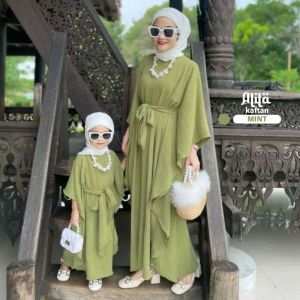 setelan Kaftan couple ibu dan anak Perempuan crinkle 2023 Kekinian Viral