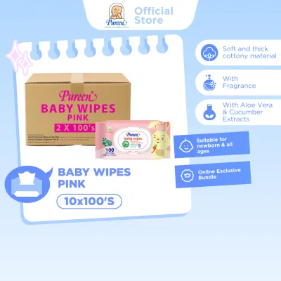 [BUNDLE DEALS] Pureen Baby Wipes (2x100S @ 5 packs)