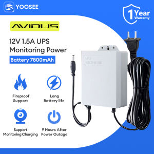 YOOSEE AVIDUS 12V 1.5A Universal UPS Monitoring Outdoor Power 7800mAh for Outage Endurance Power Supply Outdoor CCTV Built-in Battery Working System IP Camera Power Cord  9 hours of battery life Yoosee