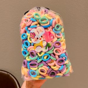 50/100/200pcs Set Big Hair Ties for Kids Korean Fashion Simple High Elastic Rubber Band Baby Girl Hair Tie Getah Rambut Hair Accessories