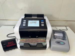 Hoshico Máy Đếm Tiền P80 Công Nghệ CIS Kiểm Tra Siêu Giả Phát Hiện Tiền Lỗi Loại Đếm 10 Loại Tiền Ngoại Tệ Tùy Chỉnh Kết Nối Máy In