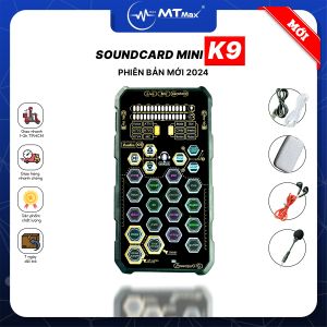 [ Hàng Mới Về Giảm Sâu 30 % ] Sound Card K9 Phiên Bản Mới 2024 - Siêu Phẩm Sound Card Hỗ Trợ Livestream Thu Âm Karaoke Tặng Kèm Micro Tai Nghe Dây Cáp Đầy Đủ Chỉ Cần Cắm Xài.